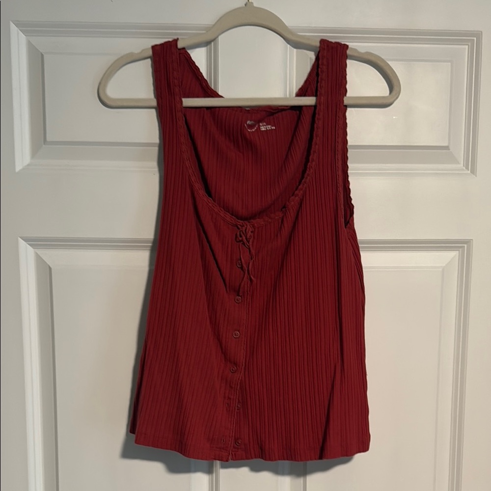 Women's Maroon/Dark Red Sleeveless Top